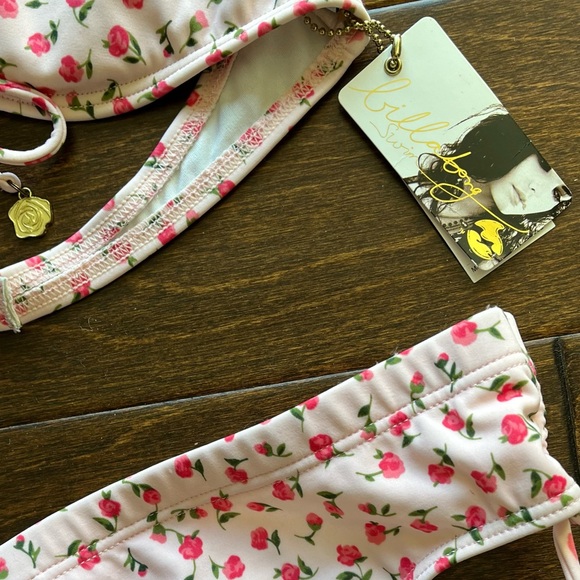NWT Y2K BILLABONG PINK ROSEBUD BIKINI SIZE LARGE - Picture 4 of 11